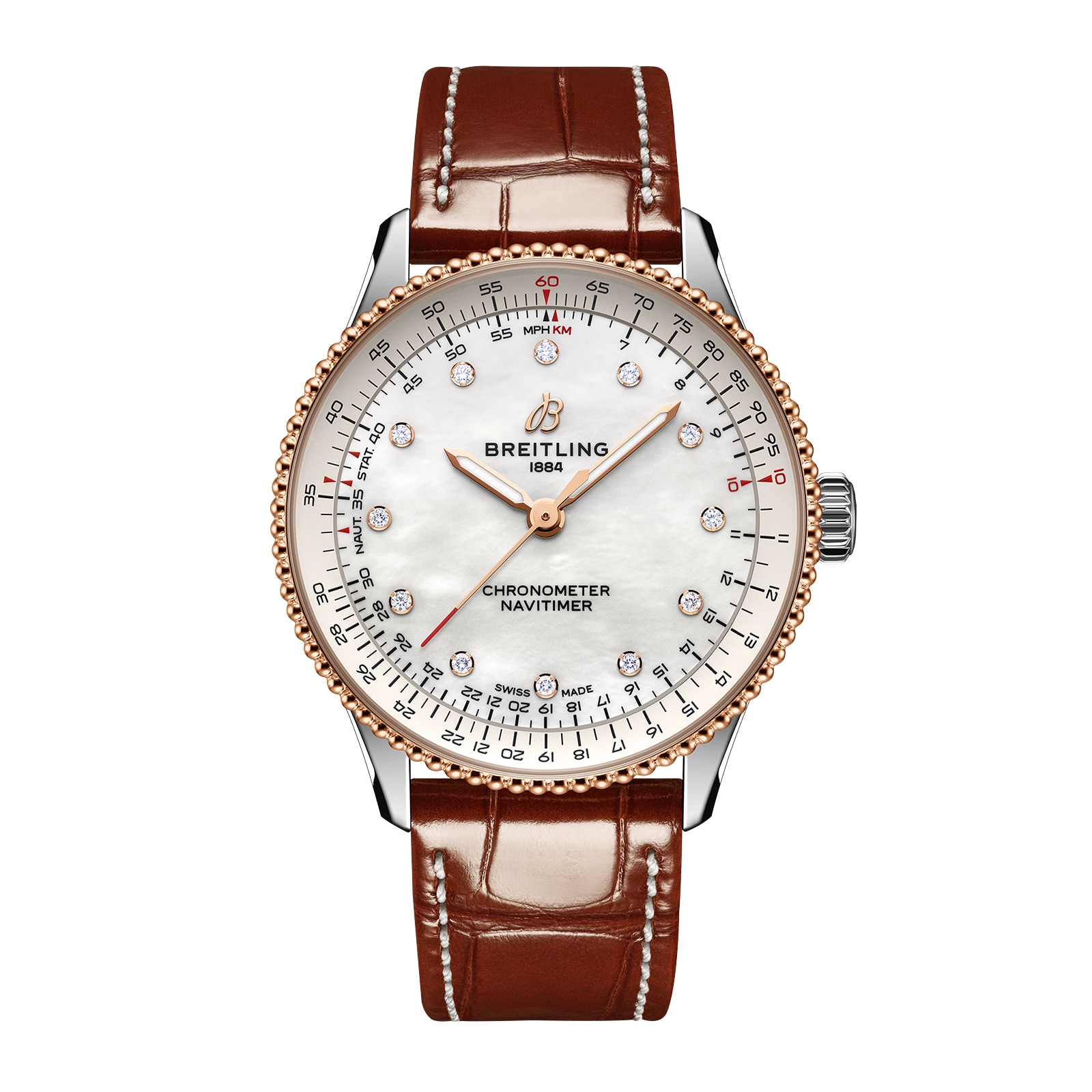 Navitimer 36mm Ladies Watch White Mother Of Pearl Alligator Navitimer 36mm Ladies Watch White Mother Of Pearl Alligator image