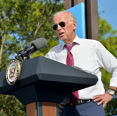 Joe Biden on a public campaign rally in Palm Bach Gardens, Florida image